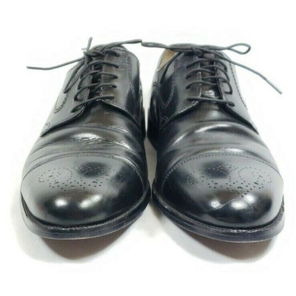 Johnston & Murphy Cap Toe Oxfords Men's Size 8.5 Black Leather - Picture 3 of 8